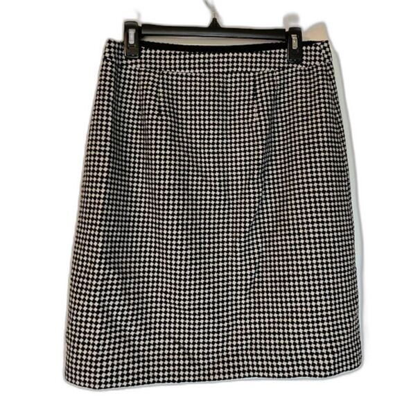 Talbots White/Black Houndstooth Lined Wool Blnd Corpcore Business Casual Skirt 6 - Picture 3 of 3